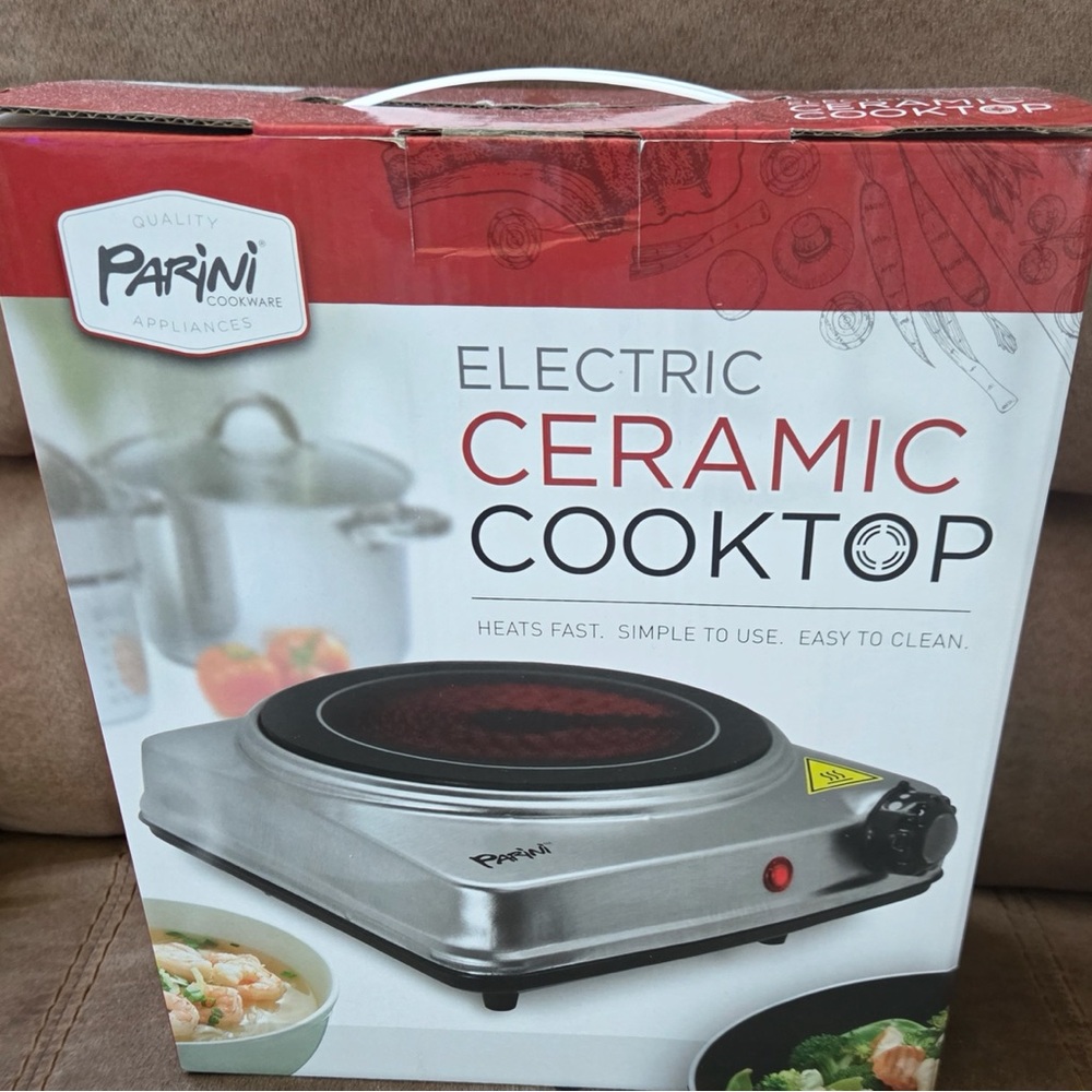 Parini Electric Ceramic Cooktop - Silver and Black